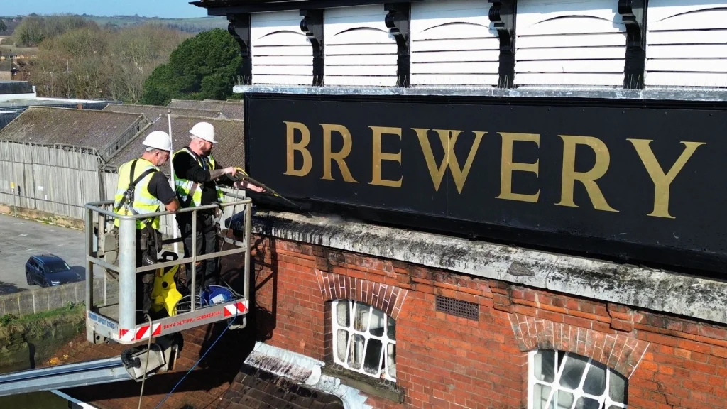 Cosmetic cleaning of Harvey's brewery exterior