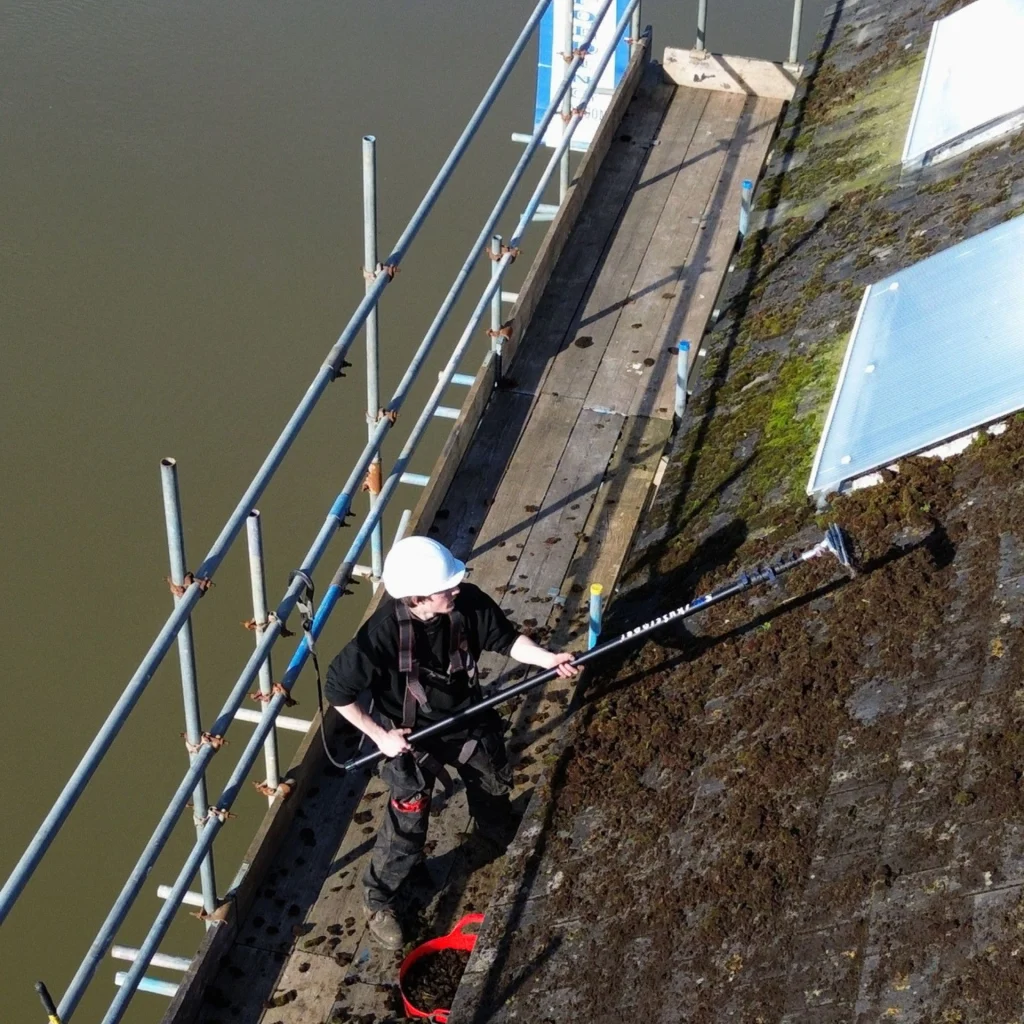 roof scraping roof cleaning commercial property